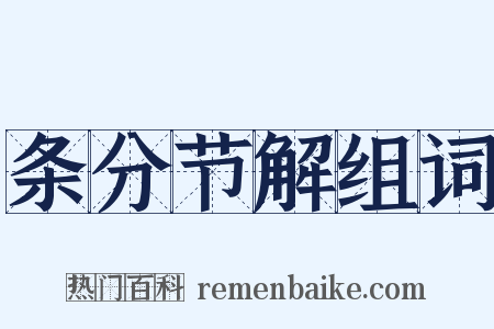 条分节解组词是什么意思的图片